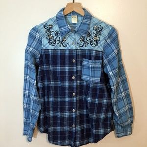 Vintage Blair Blue Plaid Shirt, Size S